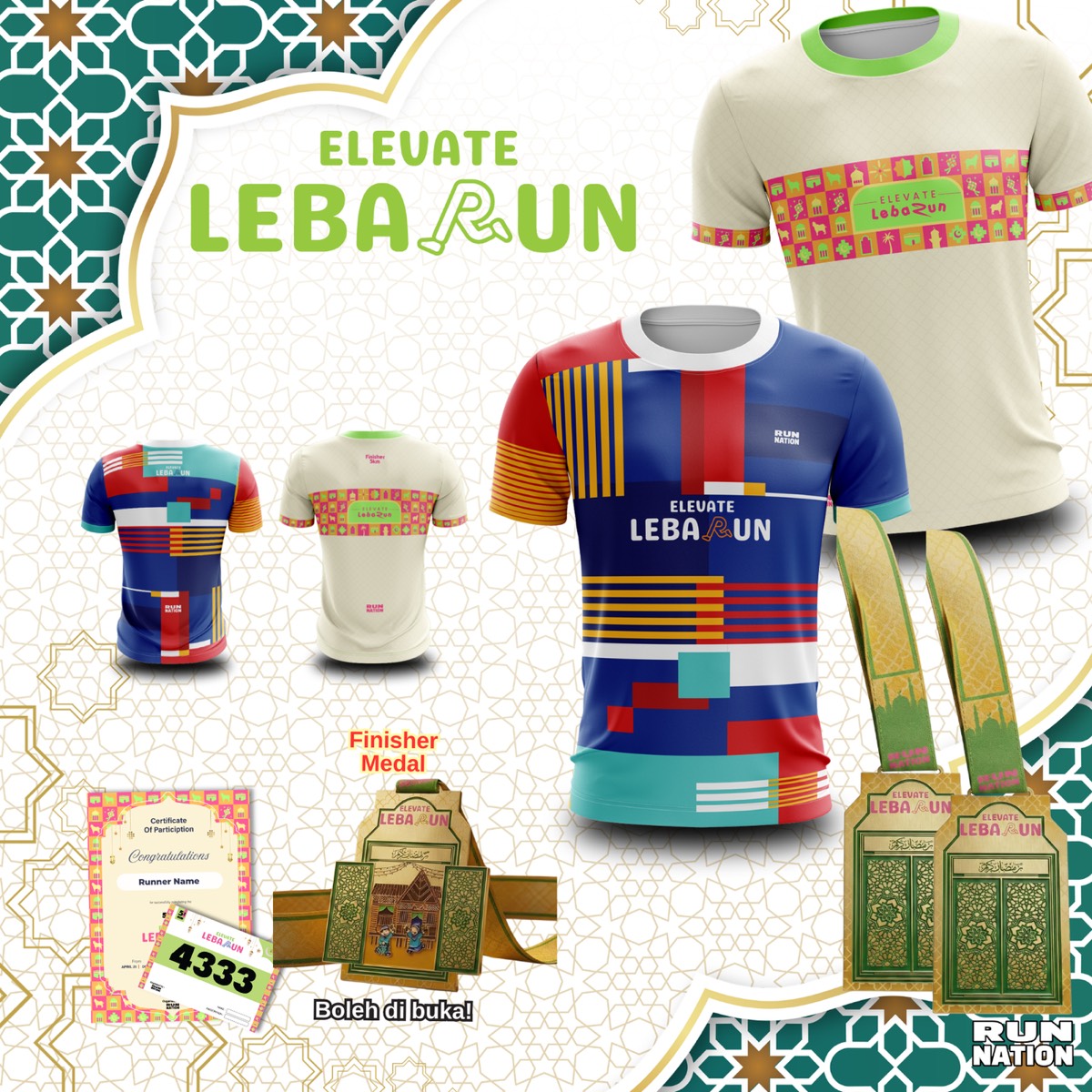 Elevate Leba-Run finisher tee and medal